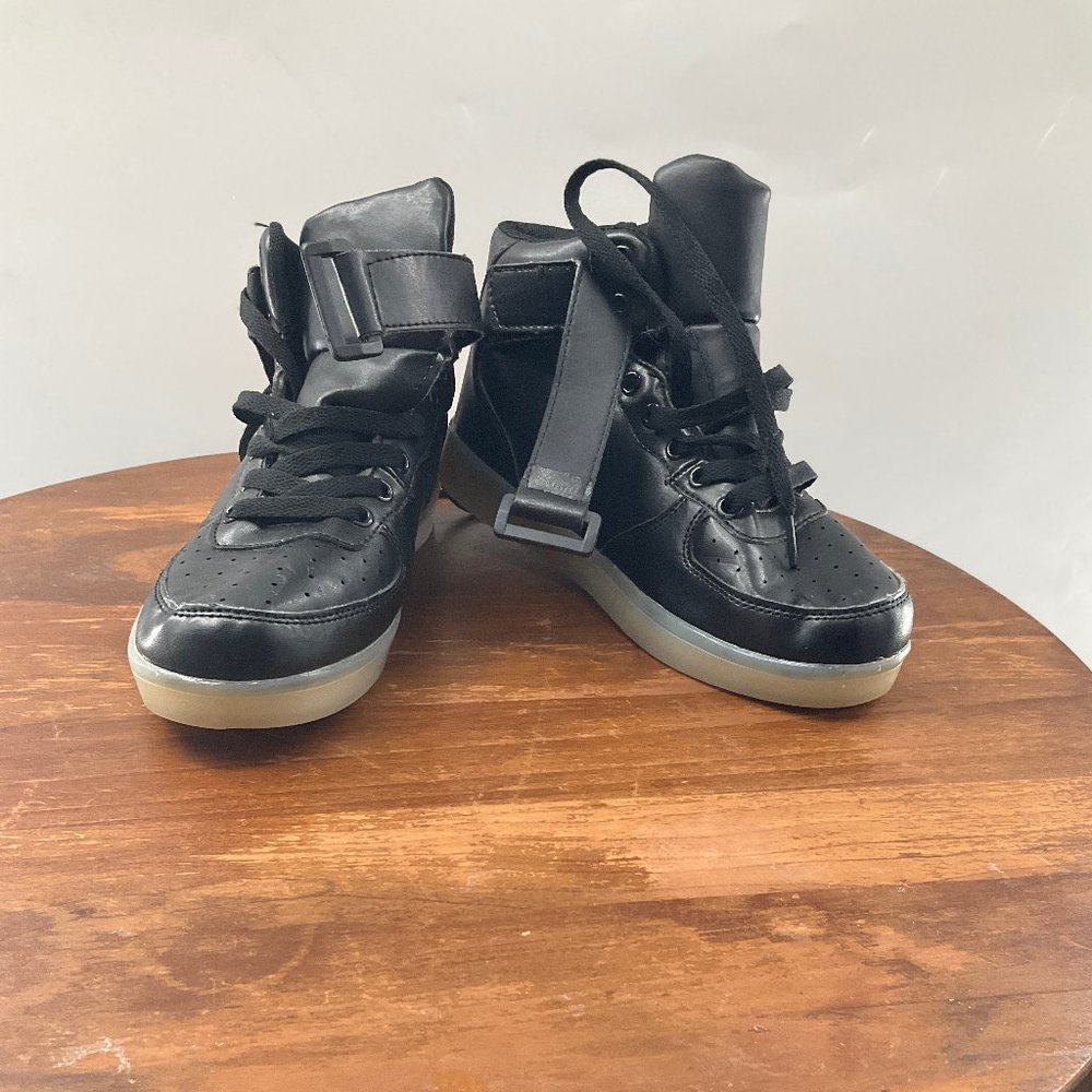 No Brand Youth Black Athletic Lace Up Sneaker Shoes Size 36 (4.5 US)